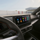 A close up photo of a SEAT vehicle's infotainment system.