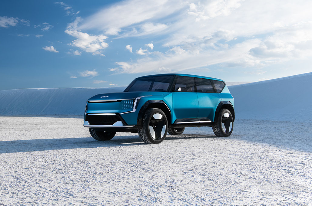 Kia EV9 concept car front quarter
