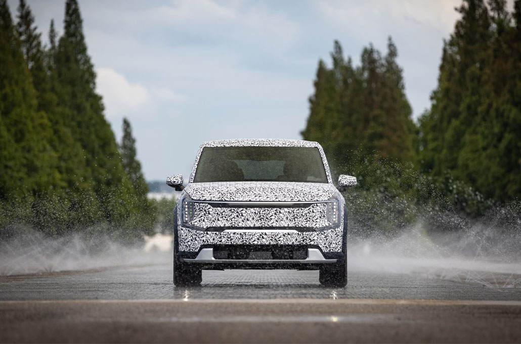 Kia EV9 concept car low friction test