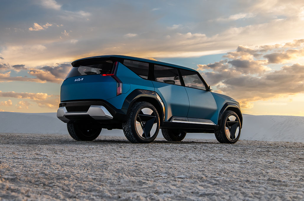 Kia EV9 concept car rear quarter