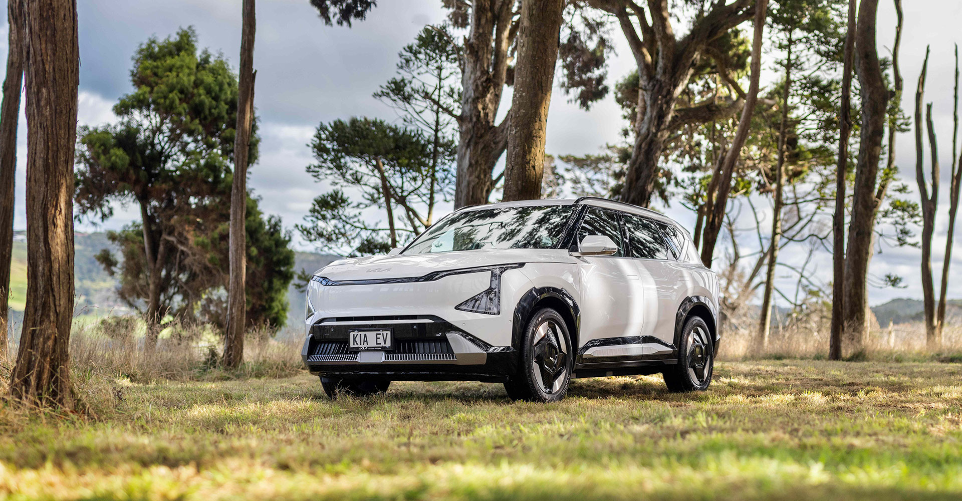 White Kia EV5 in New Zealand